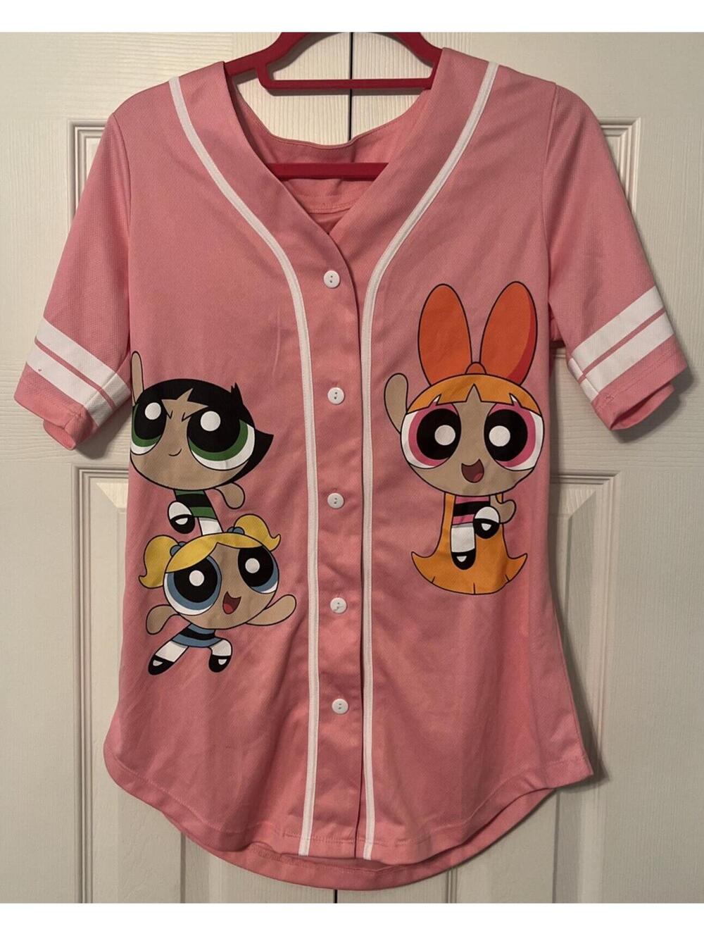Cartoon Network Official Powerpuff Girls - Adult Large Jersey 2 Sided Logo CLEAN